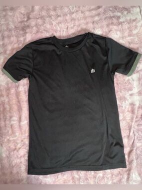 RXB Black Tee with Green Sleeve Trim - Kids Polo Style Top